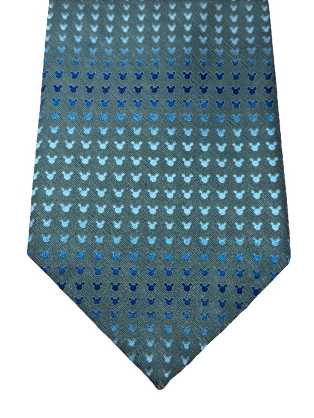 Walt Disney World Blue Patterned Silk Tie with Mickey Icon Motif